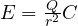 E=\frac{Q}{r^2}C